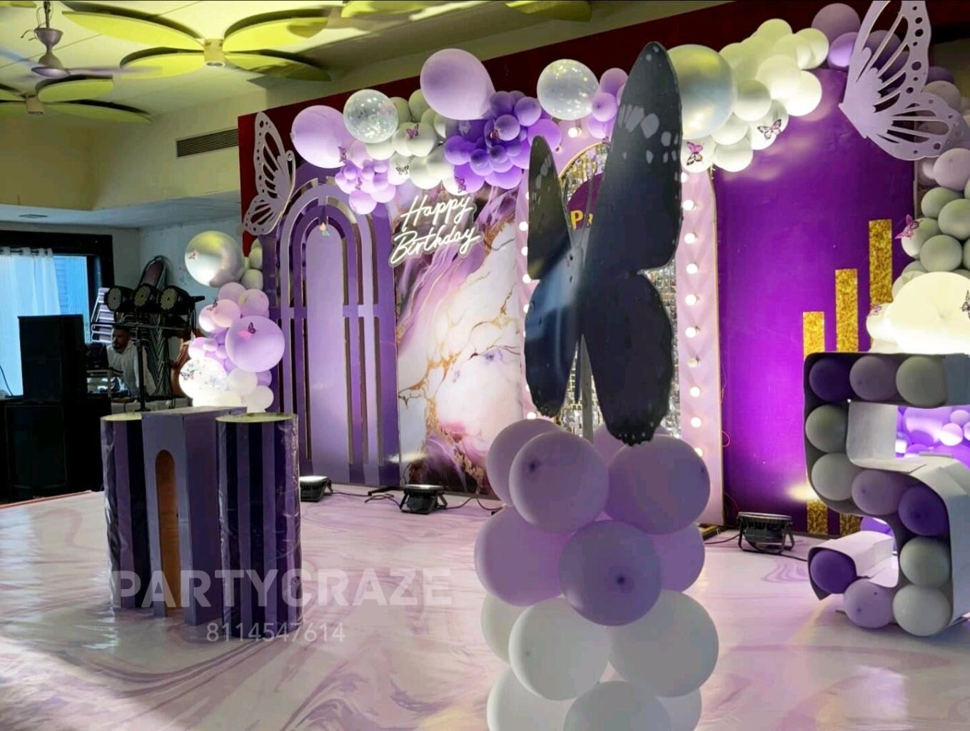 Purple Butterfly Theme Decoration - 01
